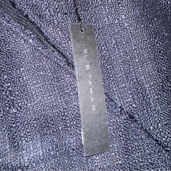 NWT ELIE TAHARI Patchwork Textured Colorblock Black & Grey Zipped MIDI Dress 16 - Picture 11 of 14